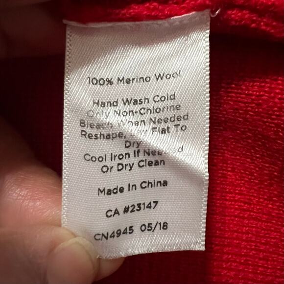 Talbots Women's Red 3 Button Front Blazer Jacket 100% Merino Wool Coat Sz Large - Picture 9 of 10